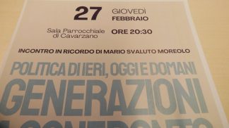 “Generazioni a confronto”: a Cavarzano si parla di politica in memoria di Mario Svaluto Moreolo