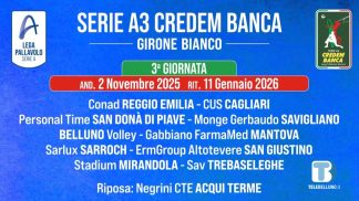 Presentato il calendario della Serie A3 di pallavolo: Belluno riparte da San Giustino