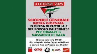 Attacco alla Flotilla: Cgil indice lo sciopero nazionale, mobilitazione anche a Belluno