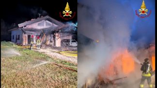 Incendio a Limana: a fuoco un’autorimessa